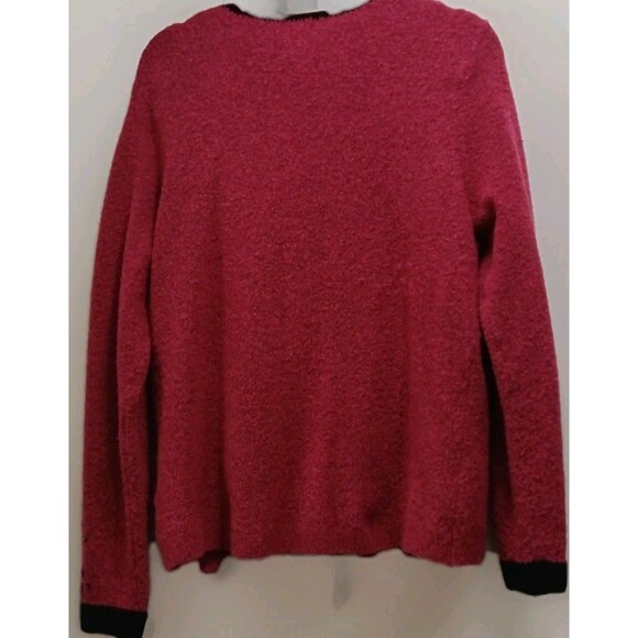 Vintage Dark Pink Sequin Cardigan & Tank Set Women’s M Wool Blend Elegant - Picture 6 of 10